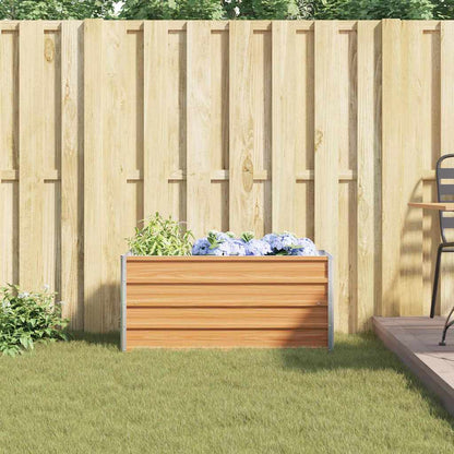 vidaXL Garden Raised Bed Light Brown 100 x 40 x 45 cm Galvanised Steel