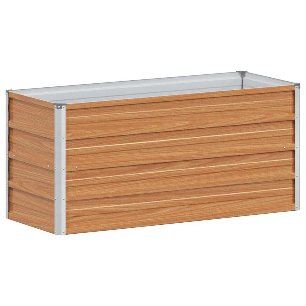 vidaXL Garden Raised Bed Light Brown 100 x 40 x 45 cm Galvanised Steel