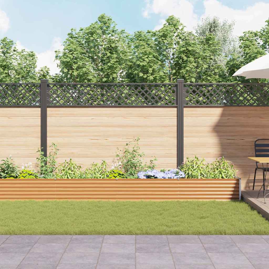 vidaXL Garden Raised Bed Light Brown 485 x 50 x 36 cm Galvanised Steel