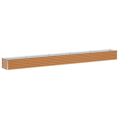 vidaXL Garden Raised Bed Light Brown 485 x 50 x 36 cm Galvanised Steel