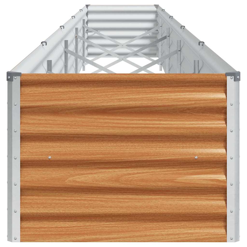 vidaXL Garden Raised Bed Light Brown 485 x 50 x 36 cm Galvanised Steel
