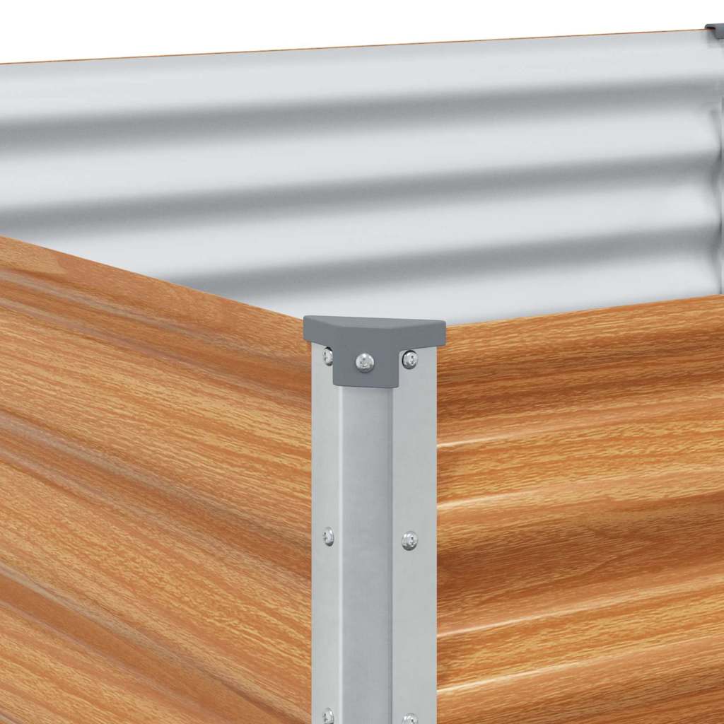 vidaXL Garden Raised Bed 485 x 100 x 36 cm Galvanised Steel