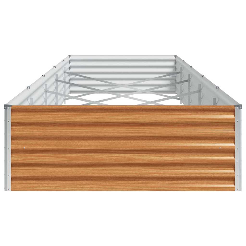 vidaXL Garden Raised Bed 485 x 100 x 36 cm Galvanised Steel