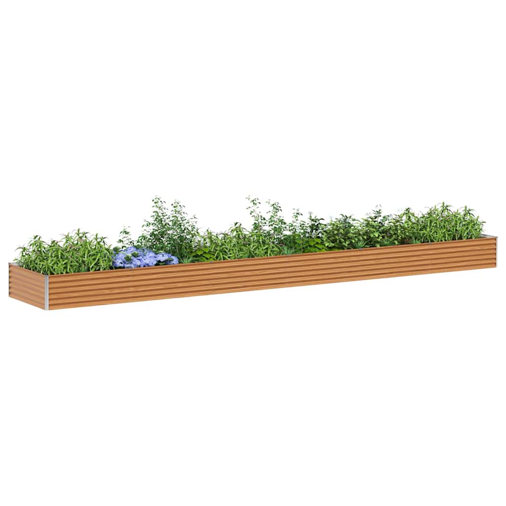 vidaXL Garden Raised Bed 582 x 100 x 36 cm Galvanised Steel