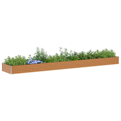vidaXL Garden Raised Bed 582 x 100 x 36 cm Galvanised Steel