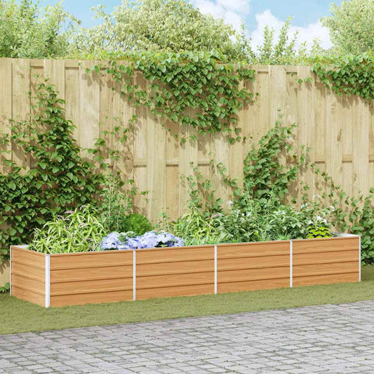 vidaXL Garden Raised Bed Light Brown 320 x 80 x 45 cm Galvanised Steel
