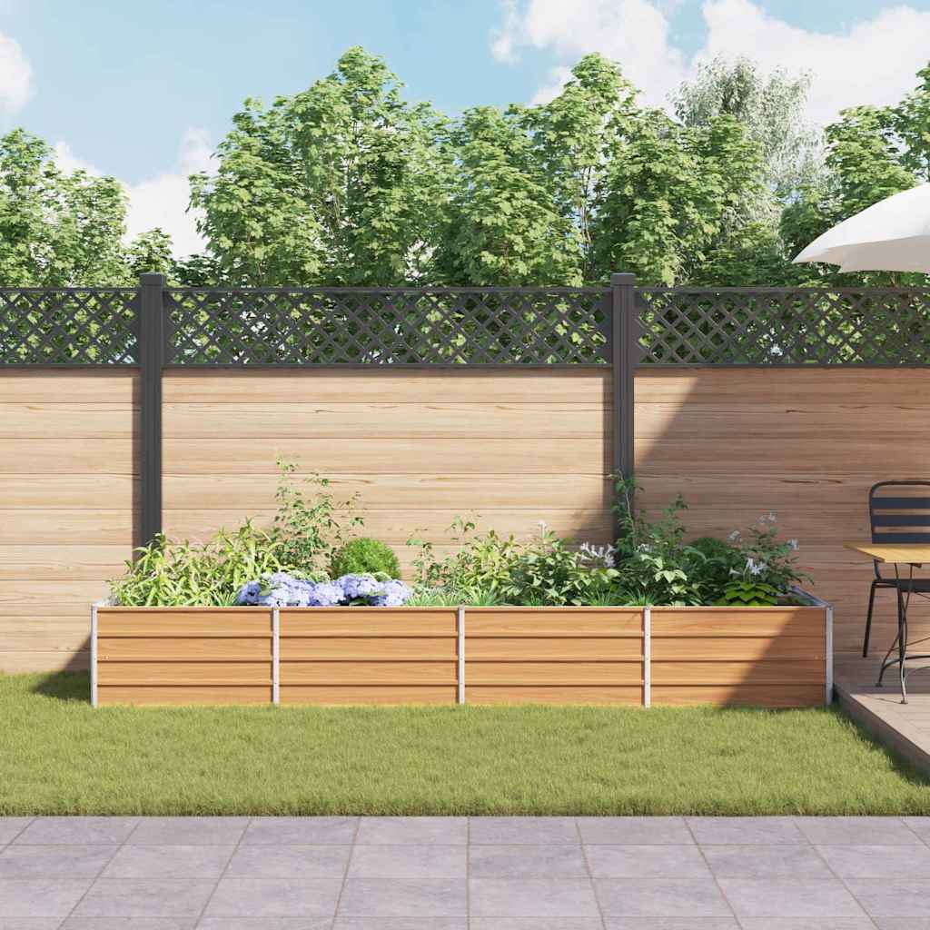vidaXL Garden Raised Bed Light Brown 320 x 80 x 45 cm Galvanised Steel