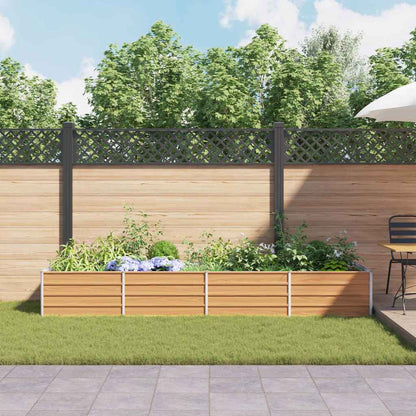 vidaXL Garden Raised Bed Light Brown 320 x 80 x 45 cm Galvanised Steel