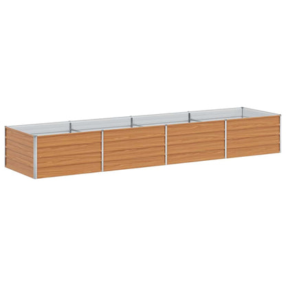 vidaXL Garden Raised Bed Light Brown 320 x 80 x 45 cm Galvanised Steel
