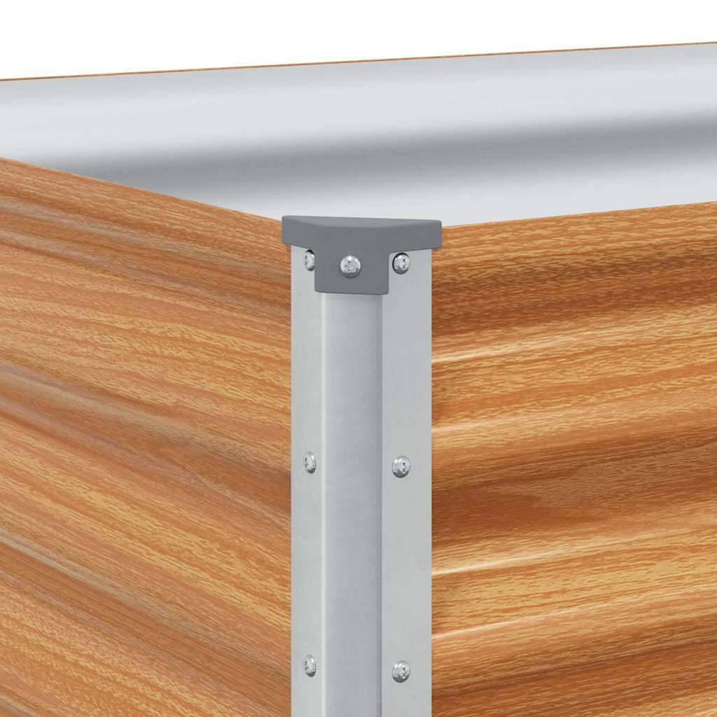 vidaXL Garden Raised Bed Light Brown 98 x 50 x 68 cm Galvanised Steel