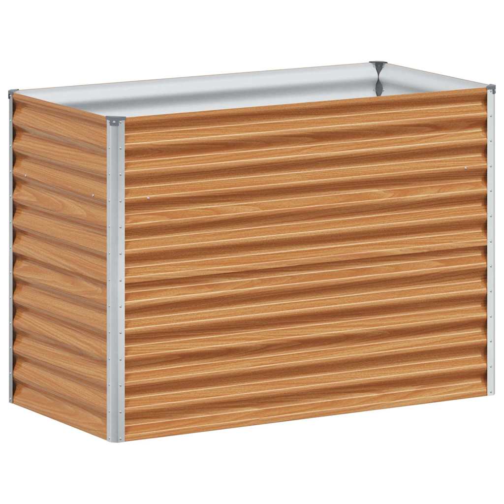 vidaXL Garden Raised Bed Light Brown 98 x 50 x 68 cm Galvanised Steel