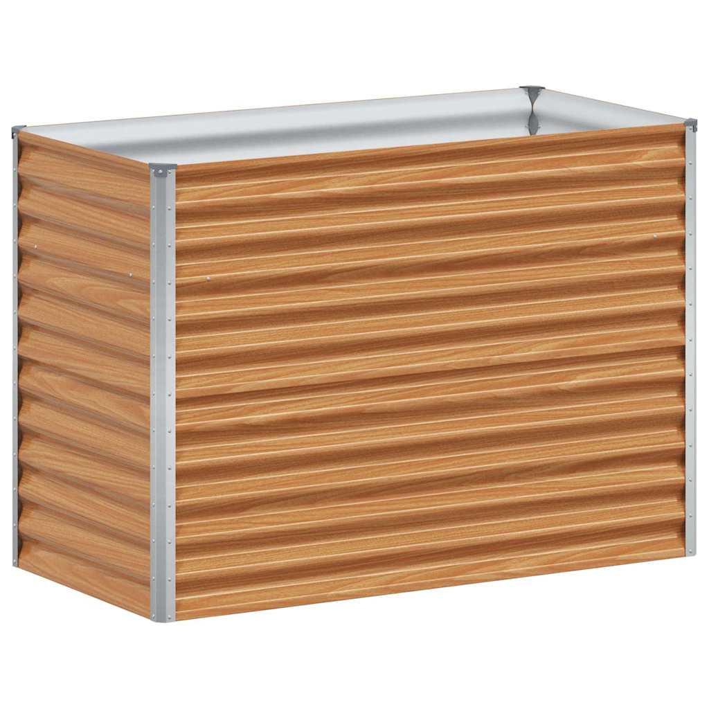 vidaXL Garden Raised Bed Light Brown 98 x 50 x 68 cm Galvanised Steel