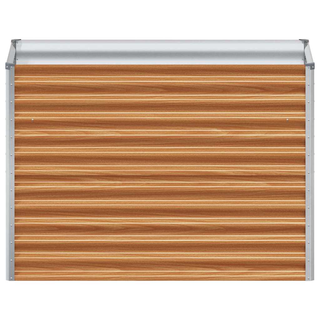 vidaXL Garden Raised Bed Light Brown 98 x 50 x 68 cm Galvanised Steel