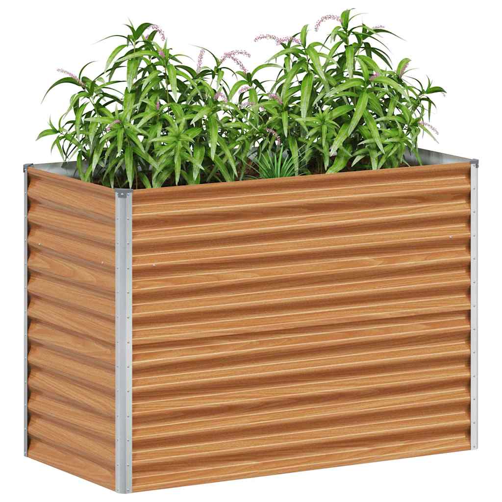 vidaXL Garden Raised Bed Light Brown 98 x 50 x 68 cm Galvanised Steel