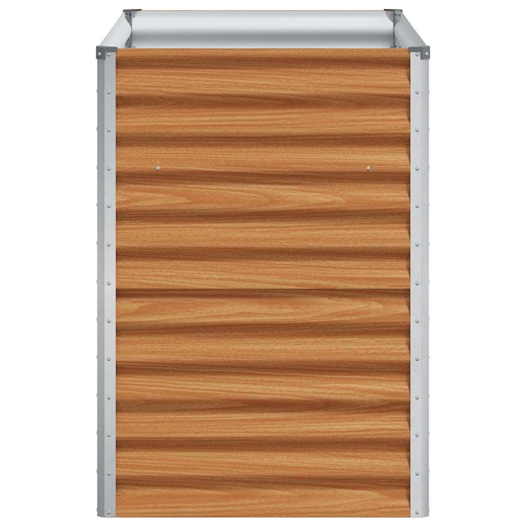 vidaXL Garden Raised Bed Light Brown 98 x 50 x 68 cm Galvanised Steel