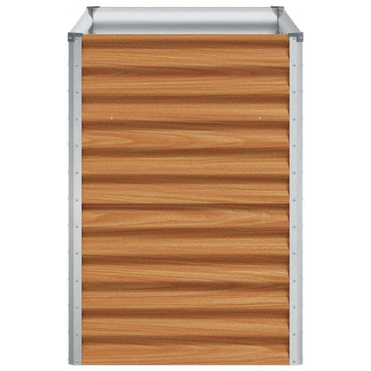 vidaXL Garden Raised Bed Light Brown 98 x 50 x 68 cm Galvanised Steel