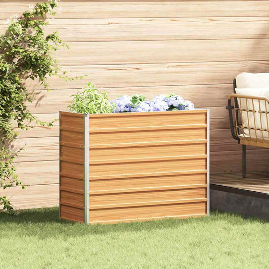vidaXL Garden Raised Bed Light Brown 100 x 40 x 77 cm Galvanised Steel