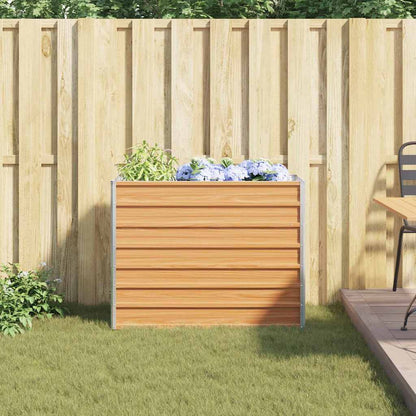 vidaXL Garden Raised Bed Light Brown 100 x 40 x 77 cm Galvanised Steel