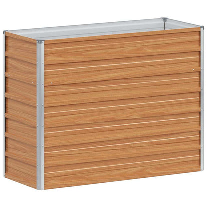 vidaXL Garden Raised Bed Light Brown 100 x 40 x 77 cm Galvanised Steel