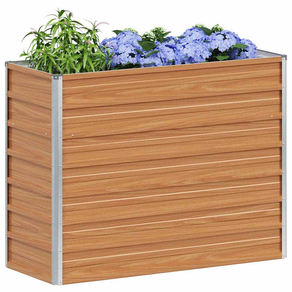 vidaXL Garden Raised Bed Light Brown 100 x 40 x 77 cm Galvanised Steel