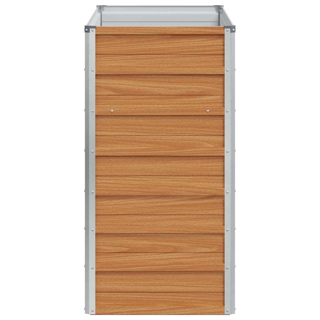 vidaXL Garden Raised Bed Light Brown 100 x 40 x 77 cm Galvanised Steel