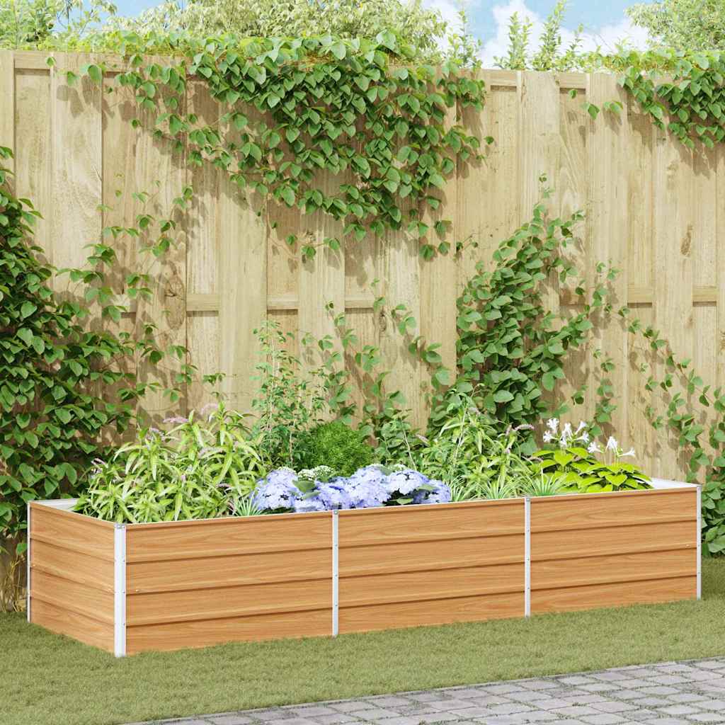 vidaXL Garden Raised Bed Light Brown 240 x 80 x 45 cm Galvanised Steel