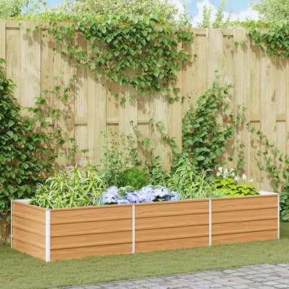 vidaXL Garden Raised Bed Light Brown 240 x 80 x 45 cm Galvanised Steel