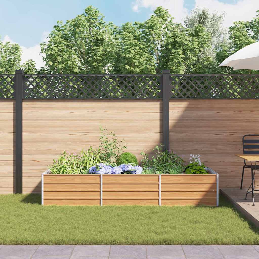 vidaXL Garden Raised Bed Light Brown 240 x 80 x 45 cm Galvanised Steel