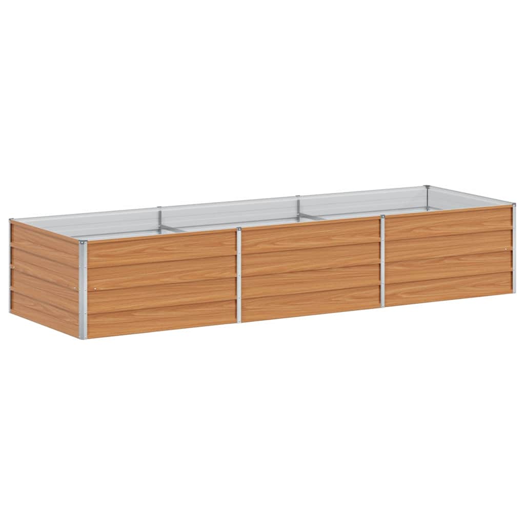 vidaXL Garden Raised Bed Light Brown 240 x 80 x 45 cm Galvanised Steel