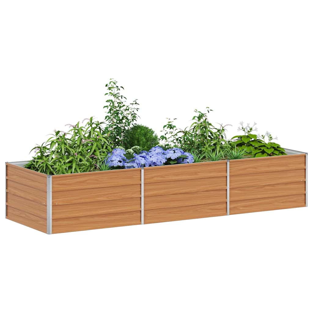 vidaXL Garden Raised Bed Light Brown 240 x 80 x 45 cm Galvanised Steel