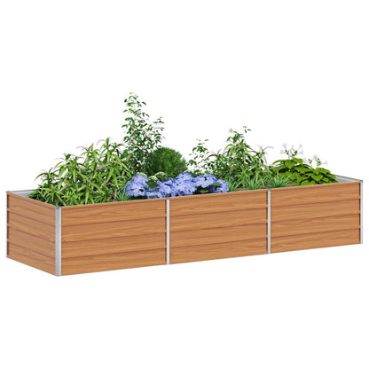 vidaXL Garden Raised Bed Light Brown 240 x 80 x 45 cm Galvanised Steel
