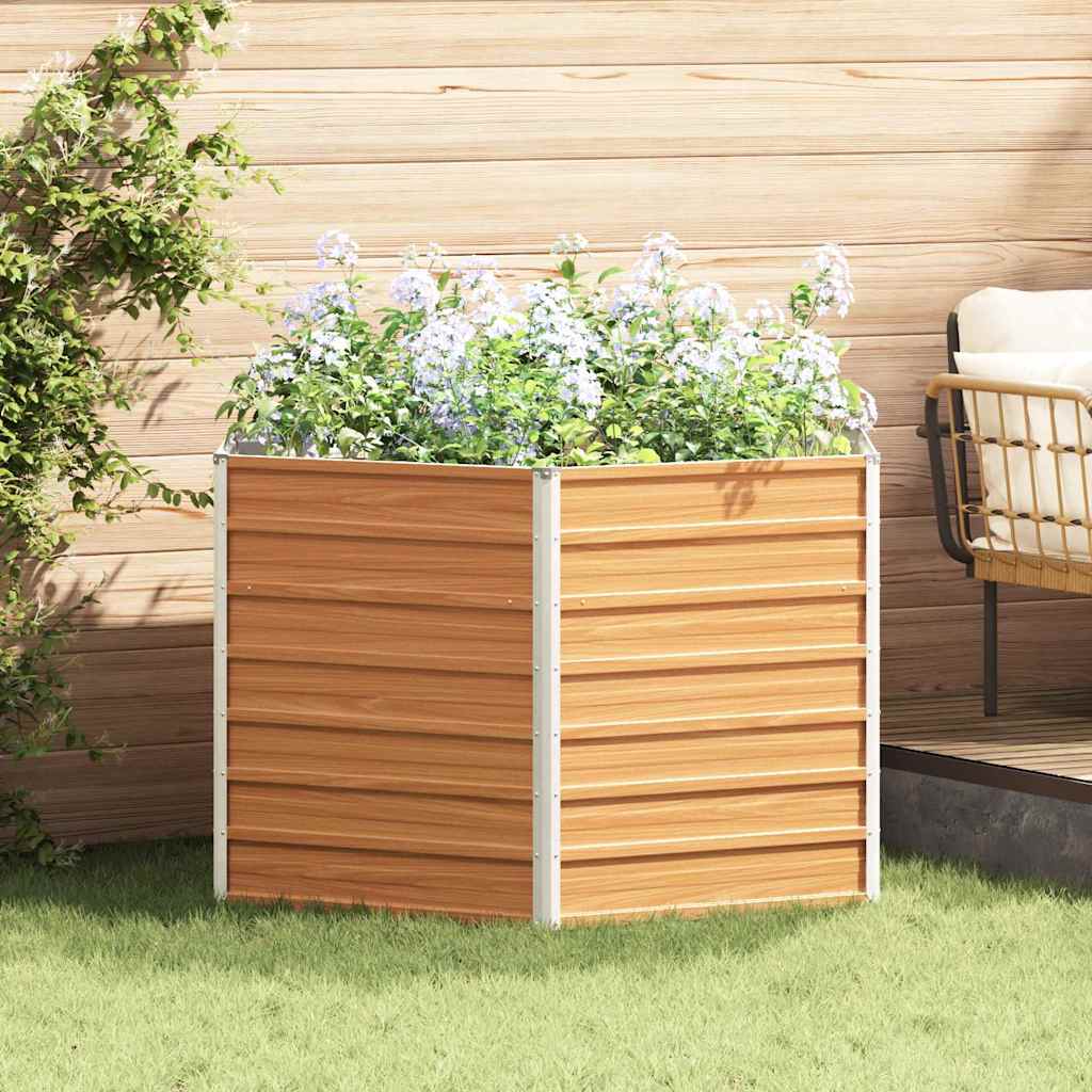 vidaXL Raised Garden Bed Light Brown 129 x 129 x 77 cm