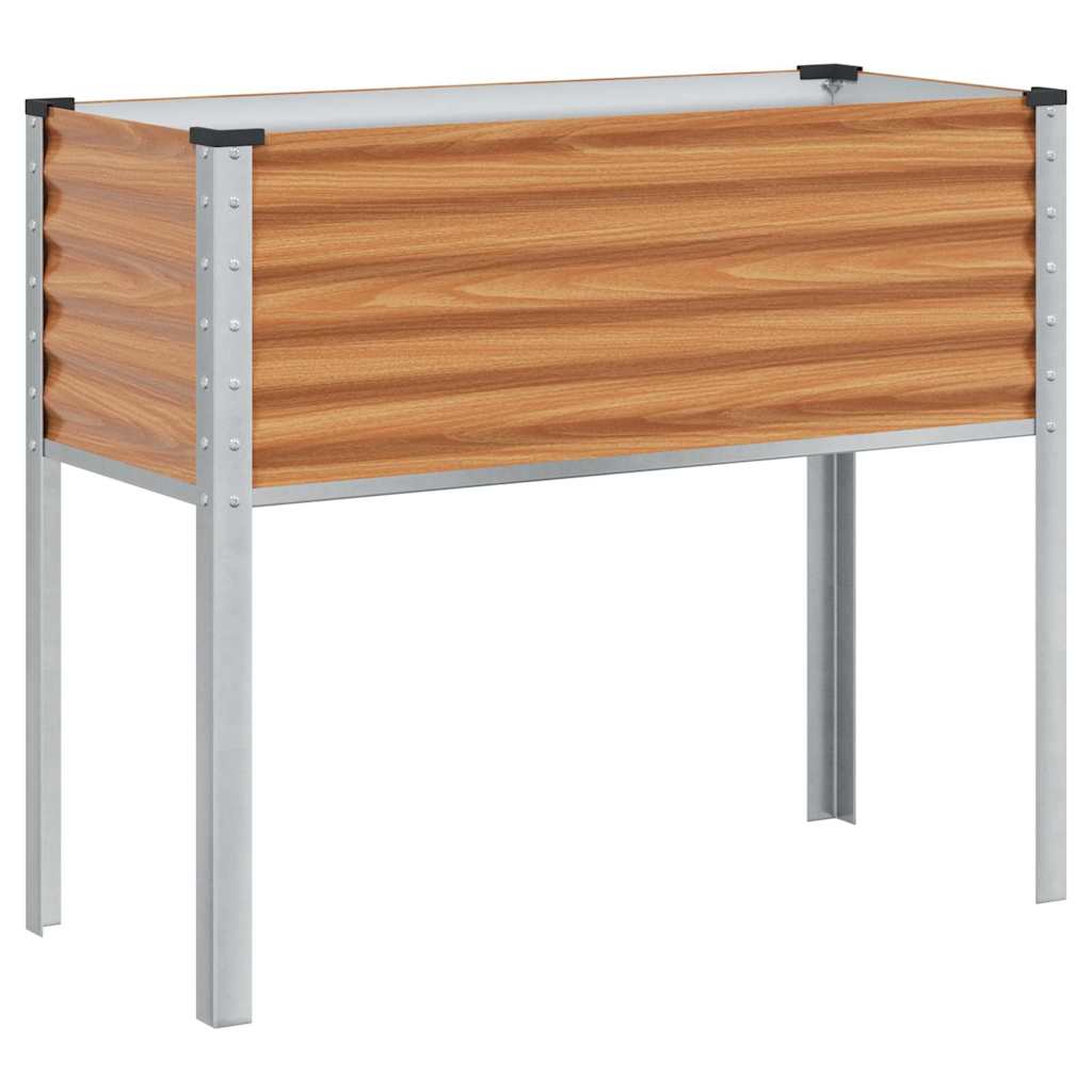vidaXL Garden Planter Light Brown 100 x 45 x 90 cm Galvanised Steel