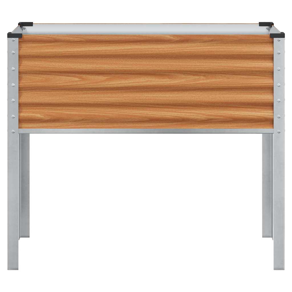 vidaXL Garden Planter Light Brown 100 x 45 x 90 cm Galvanised Steel