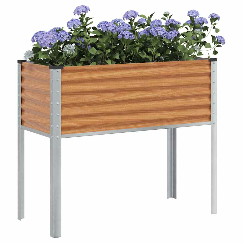 vidaXL Garden Planter Light Brown 100 x 45 x 90 cm Galvanised Steel
