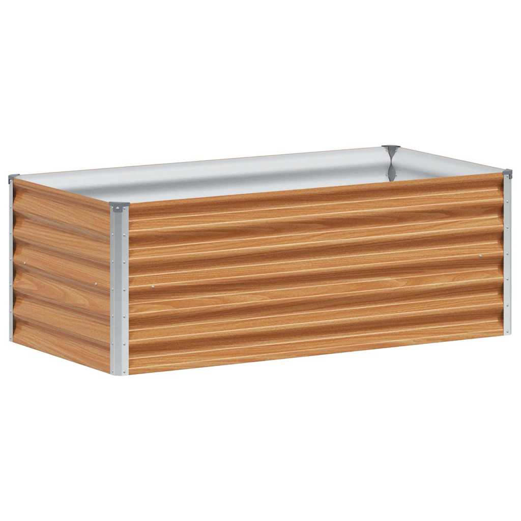 vidaXL Garden Raised Bed Light Brown 98 x 50 x 36 cm Galvanised Steel