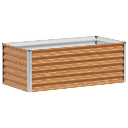 vidaXL Garden Raised Bed Light Brown 98 x 50 x 36 cm Galvanised Steel