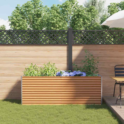 vidaXL Garden Raised Bed Light Brown 195 x 50 x 68 cm Galvanised Steel