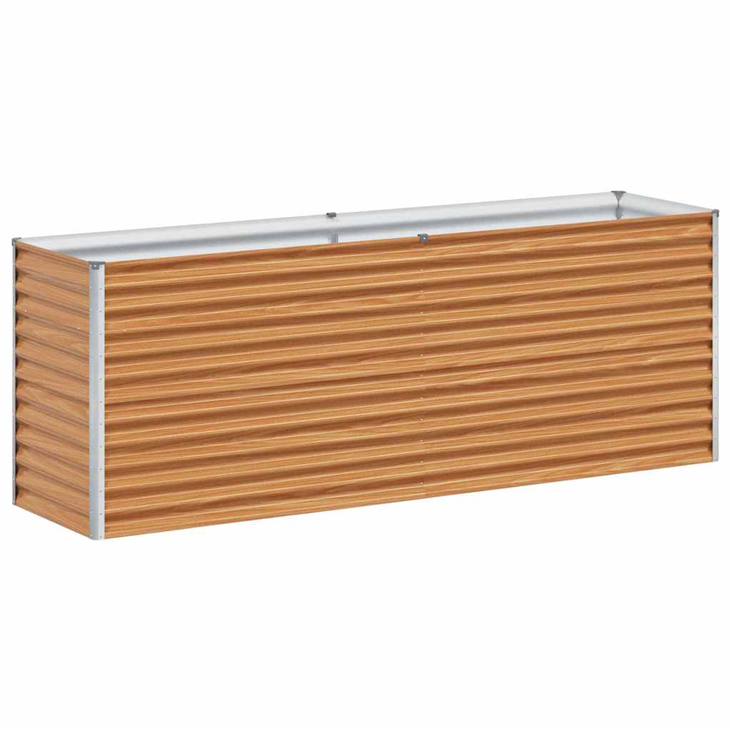 vidaXL Garden Raised Bed Light Brown 195 x 50 x 68 cm Galvanised Steel