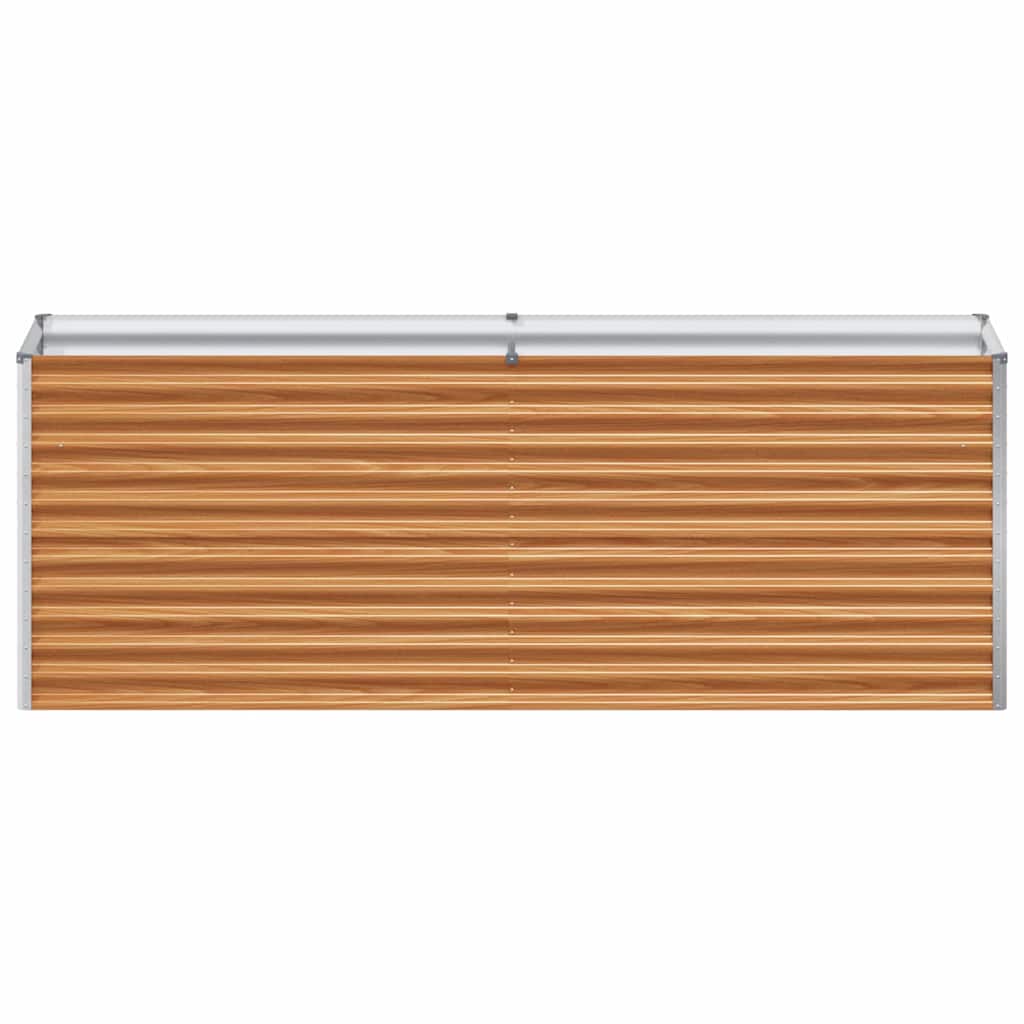 vidaXL Garden Raised Bed Light Brown 195 x 50 x 68 cm Galvanised Steel