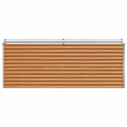 vidaXL Garden Raised Bed Light Brown 195 x 50 x 68 cm Galvanised Steel