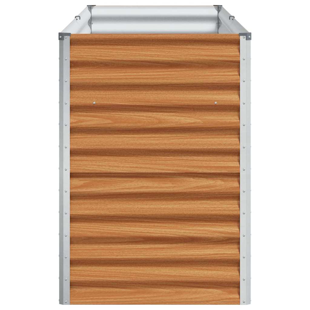 vidaXL Garden Raised Bed Light Brown 195 x 50 x 68 cm Galvanised Steel