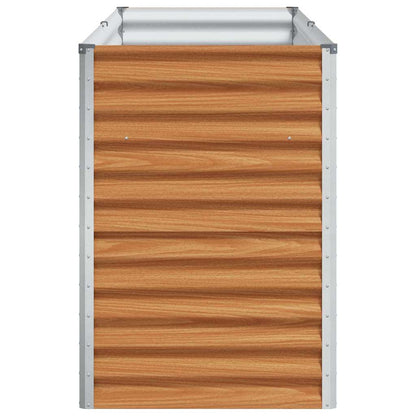 vidaXL Garden Raised Bed Light Brown 195 x 50 x 68 cm Galvanised Steel