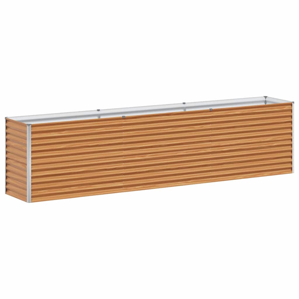 vidaXL Garden Raised Bed Light Brown 290 x 50 x 68 cm Galvanised Steel