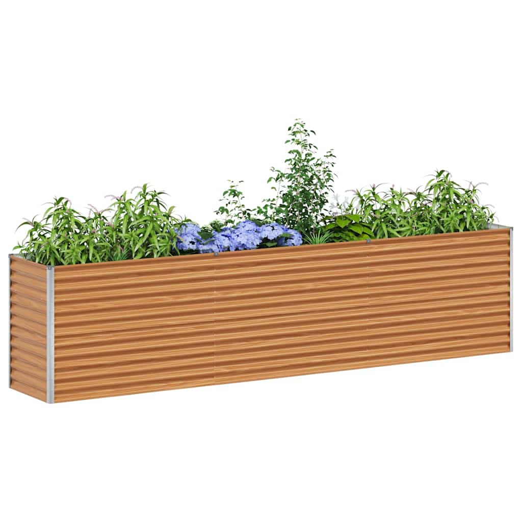 vidaXL Garden Raised Bed Light Brown 290 x 50 x 68 cm Galvanised Steel