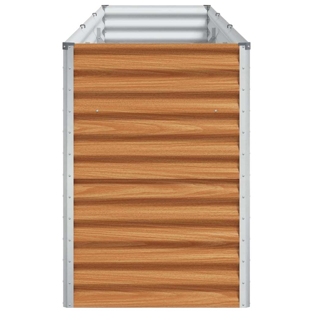 vidaXL Garden Raised Bed Light Brown 290 x 50 x 68 cm Galvanised Steel