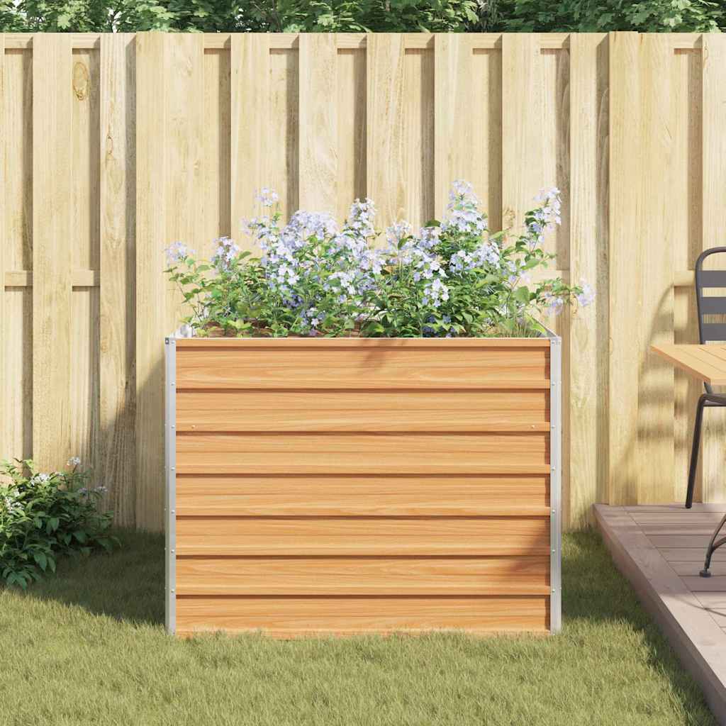 vidaXL Garden Raised Bed Light Brown 100 x 100 x 77 cm