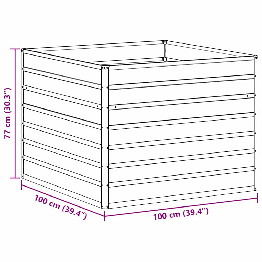 vidaXL Garden Raised Bed Light Brown 100 x 100 x 77 cm
