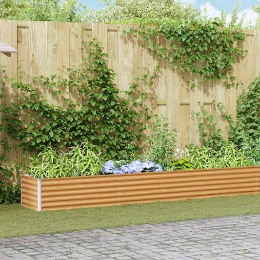 vidaXL Garden Raised Bed Light Brown 582 x 50 x 36 cm Galvanised Steel