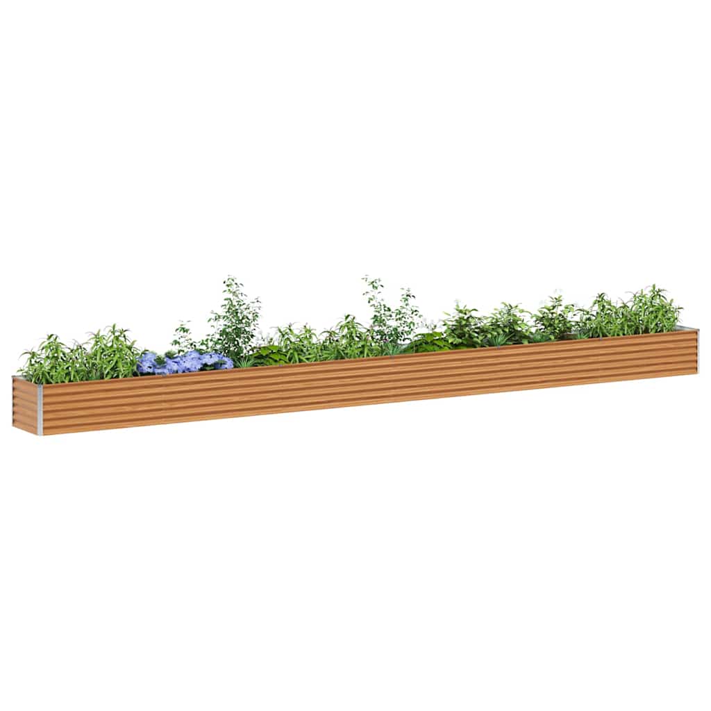 vidaXL Garden Raised Bed Light Brown 582 x 50 x 36 cm Galvanised Steel
